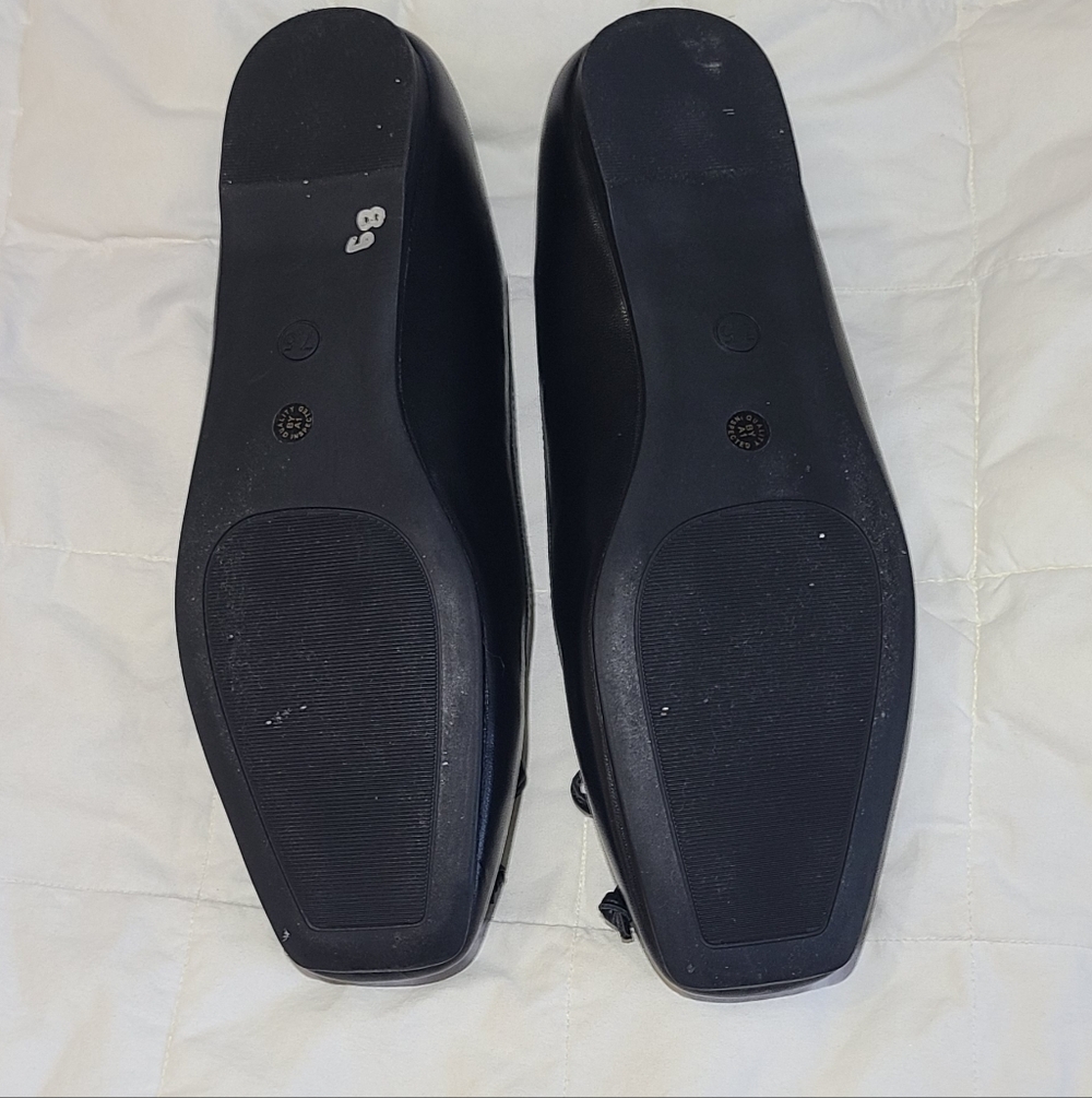 Black Women's Flats Squatre Toe - Picture 8 of 8